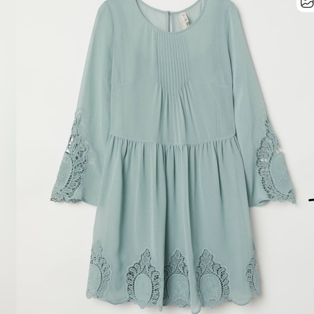 H&M Sage Green Long Sleeve Dress